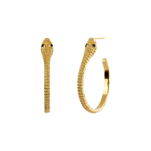Load image into Gallery viewer, BABY BLACK MAMBA GOLD EARRINGS