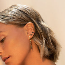 Load image into Gallery viewer, BLACK ROSELIN GOLD STUD EARRINGS