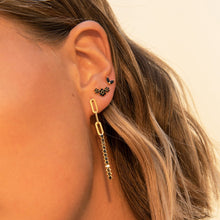 Load image into Gallery viewer, BLACK ROSELIN GOLD STUD EARRINGS