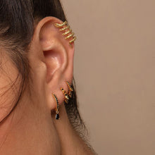 Load image into Gallery viewer, BLACK EMOTION GOLD EARRINGS
