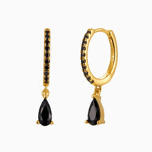 Load image into Gallery viewer, BLACK EMOTION GOLD EARRINGS