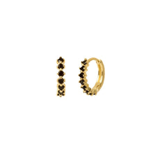 Load image into Gallery viewer, BLACK KENSHO GOLD EARRINGS