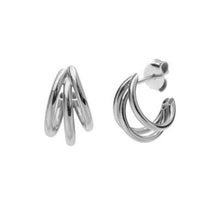 Load image into Gallery viewer, CHARCOAL SILVER EARRINGS