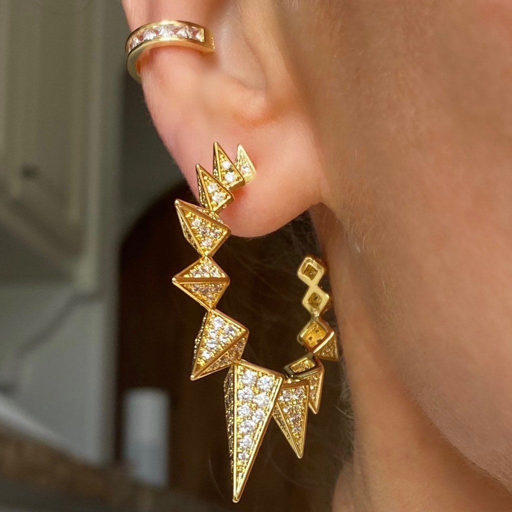 Gabriella spiked store hoop earrings