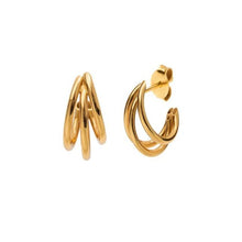 Load image into Gallery viewer, CHARCOAL GOLD EARRINGS