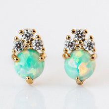 Load image into Gallery viewer, SEA OPAL GOLD STUD EARRINGS