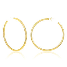 Load image into Gallery viewer, 3&quot; DIAMOND CUT HOOPS