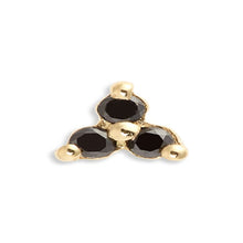 Load image into Gallery viewer, MINI BLACK MAGNOLIAS GOLD STUD EARRINGS