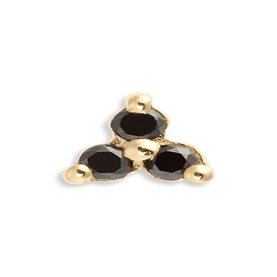 MINI BLACK MAGNOLIAS GOLD STUD EARRINGS