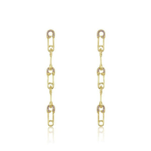 BABY SAFETY PIN 5 DROP EARRINGS