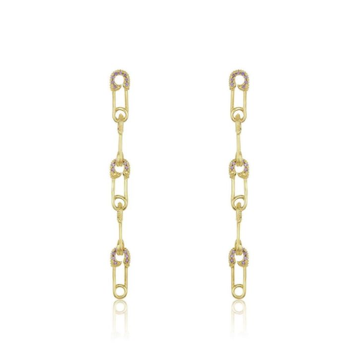 BABY SAFETY PIN 5 DROP EARRINGS