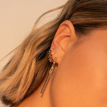 Load image into Gallery viewer, BLACK MINI CHAMPAGNE GOLD EARRINGS