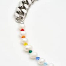 Load image into Gallery viewer, CUBAN SILVER &amp; PEARL SWAROVSKI NECKLACE