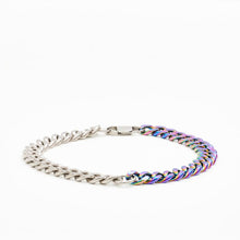 Load image into Gallery viewer, CUBAN SILVER&amp;RAINBOW NECKLACE