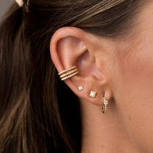 Load image into Gallery viewer, CUBIC GOLD STUD EARRINGS
