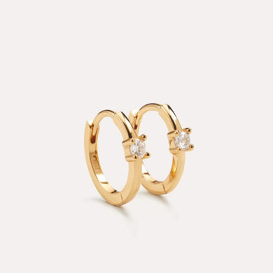 WHITE MIRAGE GOLD HOOPS