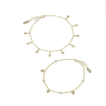 Load image into Gallery viewer, Mini Crystal Charms 18k Gold Plated Anklet Set of 2