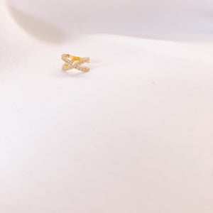 PAVE COMBO GOLD EAR CUFF