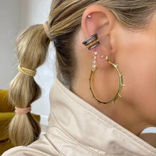 Load image into Gallery viewer, 2&quot; MADDY SPIKED HOOP EARRINGS