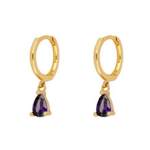 Load image into Gallery viewer, JUNE VIOLET GOLD EARRINGS