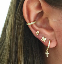 Load image into Gallery viewer, IVORY GOLD CROSS EARRINGS