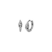 Load image into Gallery viewer, MINI BLACK MAMBA SILVER EARRINGS