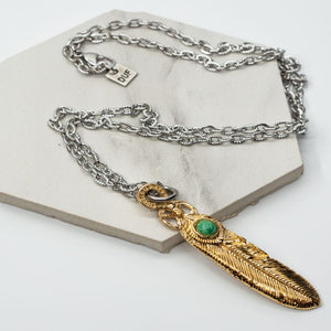 NATIVE GOLD GREEN NECKLACE