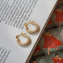 Load image into Gallery viewer, PAVE MINI MARTINA HOOPS - GOLD
