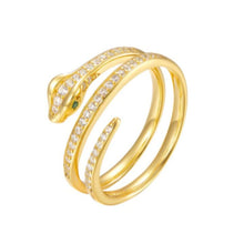Load image into Gallery viewer, PAVE SNAKE GOLD RING