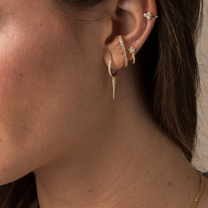 PAVE SPIKE GOLD EARRINGS