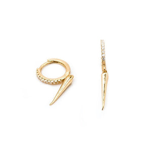 PAVE SPIKE GOLD EARRINGS