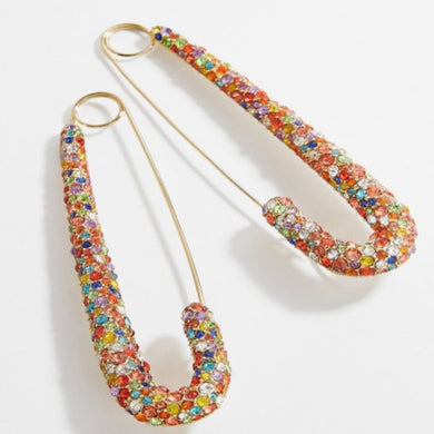 RAINBOW MIM SAFETY PIN EARRINGS