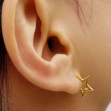 Load image into Gallery viewer, STAR CRUSHED GOLD HUGGIE EARRINGS