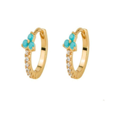 TURQUOISE SAFARI GOLD EARRINGS