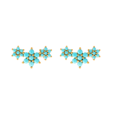 TURQUOISE ROSELIN GOLD STUD EARRINGS