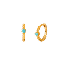 Load image into Gallery viewer, TURQUOISE SODA GOLD EARRINGS