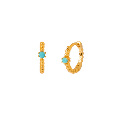 TURQUOISE SODA GOLD EARRINGS