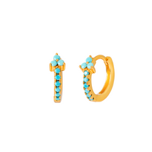 Load image into Gallery viewer, TURQUOISE ZOLA GOLD EARRINGS