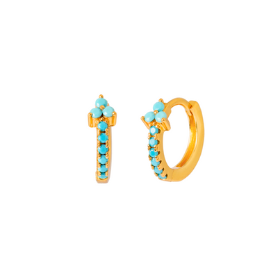 TURQUOISE ZOLA GOLD EARRINGS