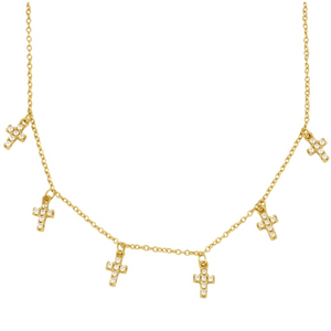 CROSSING OVER GOLD NECKLACE