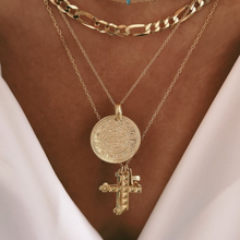 Load image into Gallery viewer, TRIO CROSS GOLD NECKLACE