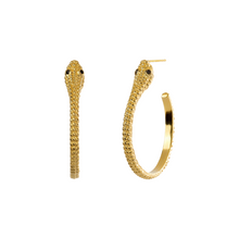 Load image into Gallery viewer, BABY BLACK MAMBA GOLD EARRINGS