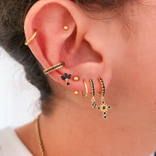 Load image into Gallery viewer, BLACK NAIRE GOLD EARRINGS