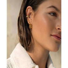 Load image into Gallery viewer, CHARCOAL GOLD EARRINGS