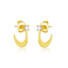 Load image into Gallery viewer, CRESCENT HUGGIE EARRINGS