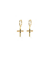 Load image into Gallery viewer, KATAI GOLD CROSS EARRINGS