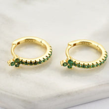 Load image into Gallery viewer, GREEN ORCHID GOLD EARRINGS