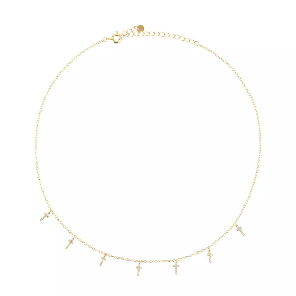 CROSSING OVER GOLD NECKLACE