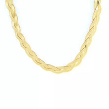 Load image into Gallery viewer, HERRINGBONE PLAIT GOLD NECKLACE