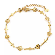 Load image into Gallery viewer, Noughts &amp; Crosses Gold Anklet